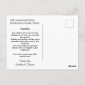 Aangepaste Schattigee Ballerina en Cat Night Sky B Briefkaart (Achterkant)