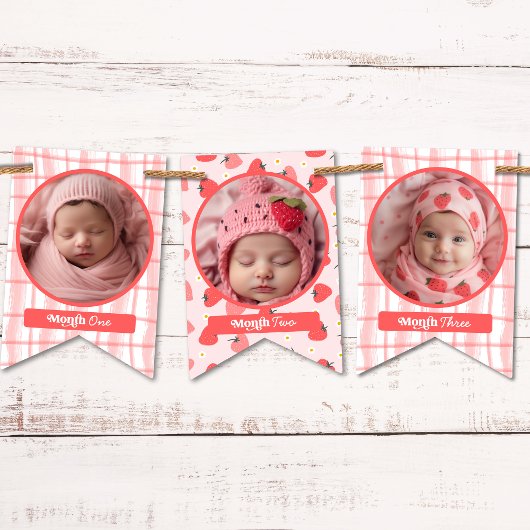 Aangepaste Schattigee Berry Eerste 1e Verjaardag R Vlaggetjes