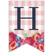 Aangepaste Schattigee Berry Eerste Verjaardag Roze Vlaggetjes (Tweede vlag)