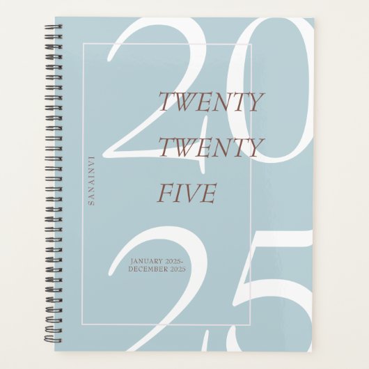Aangepaste Schattigee Blue Minimal 2025 Kalender P Planner (Voorkant)