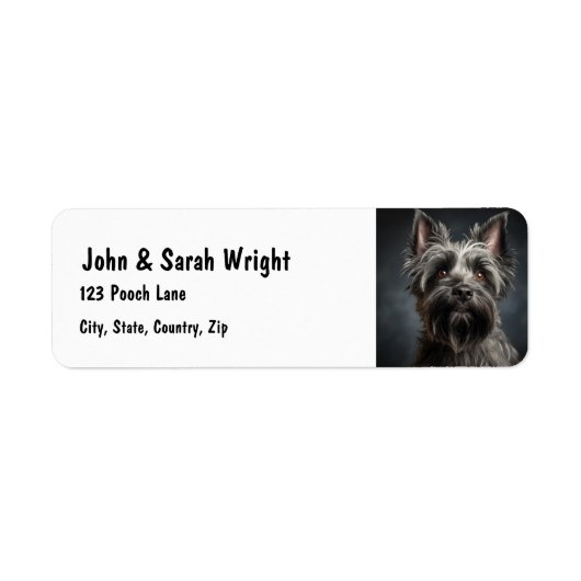 Aangepaste Schattigee Cairn Terrier Dog Adreslabel Etiket (Voorkant)