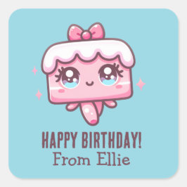 Aangepaste Schattigee Cake Verjaardag Stickers