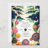 Aangepaste Schattigee Candyland Verjaardag Kaart (Voorkant)