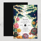 Aangepaste Schattigee Candyland Verjaardag Kaart (Voorkant / Achterkant)