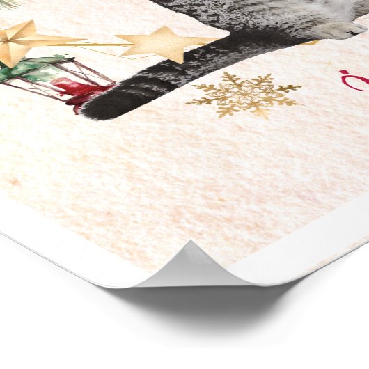 Aangepaste Schattigee Cat Foliage Funny Christmas Poster (Hoek)