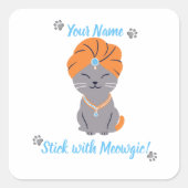 Aangepaste Schattigee Cat Sticker - Stick met Meow (Voorkant)