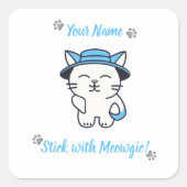 Aangepaste Schattigee Cat Sticker - Stick met Meow (Voorkant)