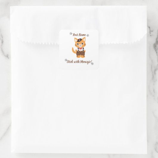 Aangepaste Schattigee Cat Sticker - Stick met Meow (Tas)