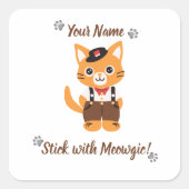 Aangepaste Schattigee Cat Sticker - Stick met Meow (Voorkant)