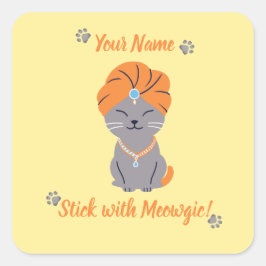Aangepaste Schattigee Cat Sticker - Stick met Meow