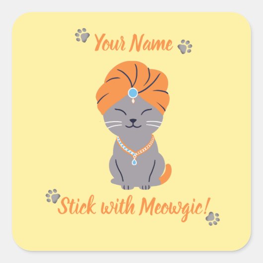 Aangepaste Schattigee Cat Sticker - Stick met Meow (Voorkant)