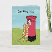 Aangepaste Schattigee Cat Verzenden Liefde Sympath Kaart (Voorkant)