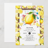 Aangepaste Schattigee citroen Verjaardag Kaart (Voorkant / Achterkant)