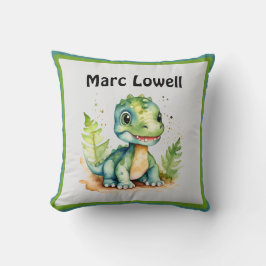 Aangepaste Schattigee Dinosaurus met Naam Sierkuss Kussen