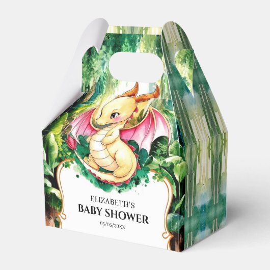 Aangepaste Schattigee Dragon Baby shower Bedankdoosjes (Voorkant Zijde)