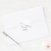 Aangepaste Schattigee duif Cartoon Logo Ronde Sticker (Envelop)
