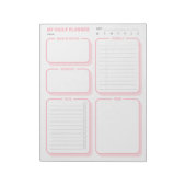 Aangepaste Schattigee eenvoudige blush ongedateerd Notitieblok (Linkerzijde)