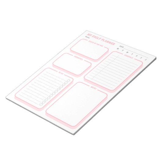 Aangepaste Schattigee eenvoudige blush ongedateerd Notitieblok (Schuin)