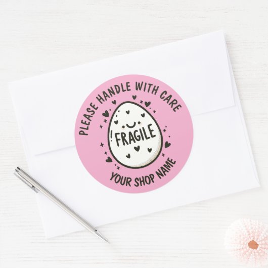 Aangepaste Schattigee Ei Fragile Stickers (Envelop)