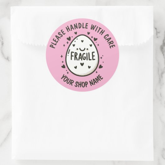 Aangepaste Schattigee Ei Fragile Stickers (Tas)