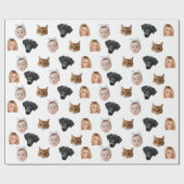 Aangepaste Schattigee Familie Gezicht 4 Foto's Cadeaupapier (Vlak)