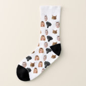 Aangepaste Schattigee Familie Gezicht 4 Foto's Sokken (Links - buitenkant)