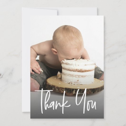 Aangepaste Schattigee foto handlettering Eerste ve Bedankkaart (Voorkant)