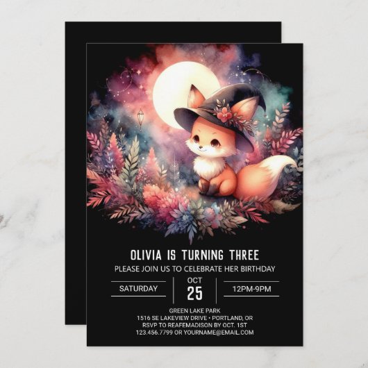 Aangepaste Schattigee Fox Verjaardag digitaal Kaart (Voorkant / Achterkant)