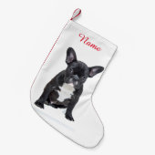 Aangepaste Schattigee Franse Bulldog Puppy Kleine Kerstsok (Voorkant (Hangend))