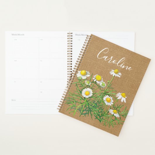 Aangepaste Schattigee Fun Kamille Bloemen Planner (Display)