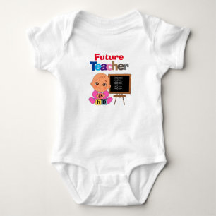 Aangepaste Schattigee Funny Baby Future Teacher Romper