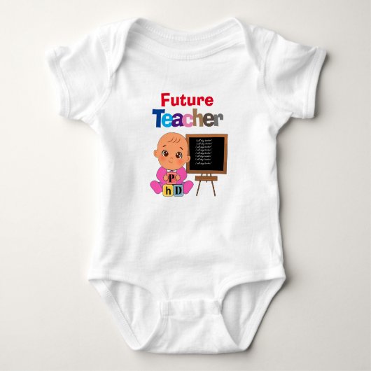 Aangepaste Schattigee Funny Baby Future Teacher Romper (Voorkant)