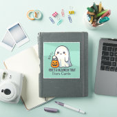Aangepaste Schattigee Ghost met Halloween Snoep Tr Sticker (iPad Cover)