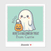 Aangepaste Schattigee Ghost met Halloween Snoep Tr Sticker (Vel)
