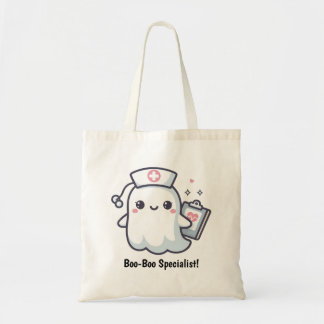 Aangepaste Schattigee Ghost Nurse Halloween Tote Bag