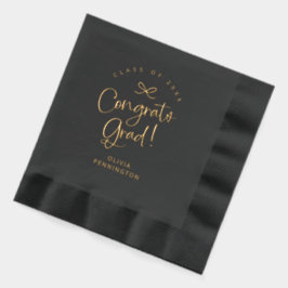 Aangepaste Schattigee Girly Bow Congrats Afstudeer Folie Servetten