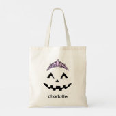 Aangepaste Schattigee Girly Jack O Lantaarn Pompoe Tote Bag (Achterkant)