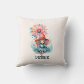 Aangepaste Schattigee Girly Pink Witch Waterverf H Kussen (Achterkant)