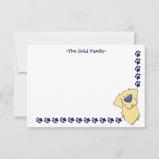 Aangepaste Schattigee Golden Retriever Bedankt Opm (Voorkant)