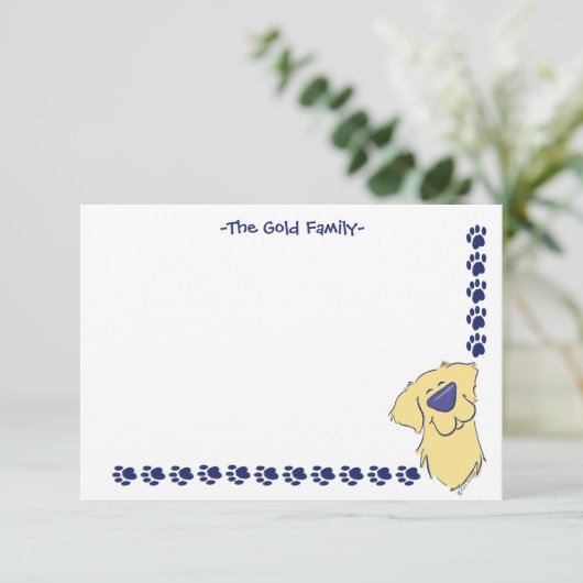 Aangepaste Schattigee Golden Retriever Bedankt Opm (Staand voorkant)