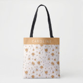 Aangepaste Schattigee Groovy Retro Ghost Pumpkin H Tote Bag (Voorkant)