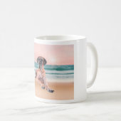 Aangepaste Schattigee Grote Deen Hond Zittend op h Koffiemok (Voorkant rechts)