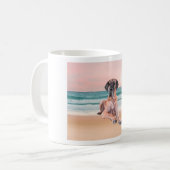 Aangepaste Schattigee Grote Deen Hond Zittend op h Koffiemok (Voorkant links)