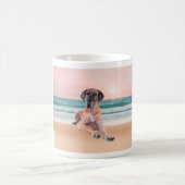 Aangepaste Schattigee Grote Deen Hond Zittend op h Koffiemok (Center)