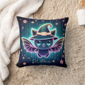 Aangepaste Schattigee Halloween Bat Met Heks Pet N Kussen (Deken)