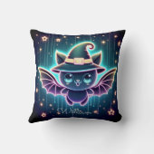 Aangepaste Schattigee Halloween Bat Met Heks Pet N Kussen (Achterkant)