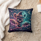 Aangepaste Schattigee Halloween Bat Witch's Pet Mo Kussen (Deken)