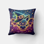 Aangepaste Schattigee Halloween Bat Witch's Pet Nu Kussen (Achterkant)