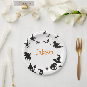 Aangepaste Schattigee Halloween Naam Papieren Bord
