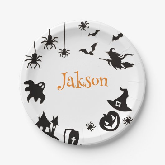 Aangepaste Schattigee Halloween Naam Papieren Bord (Voorkant)